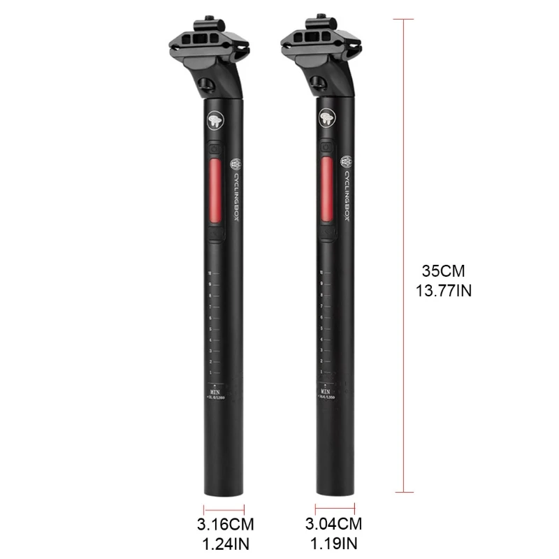 

Mountain Bike Smart Seat Post Bicycle Aluminum Alloy Seat Tube Brake Sensing Taillight Seatpost 30.4/31.6mm