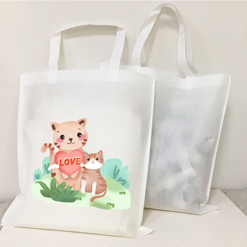 

1Pcs Sublimation Tote Bag Blank Shopping Hand Bags Heat Transfer Eco-friendly Printing Customized Non-woven Fabric Handbag