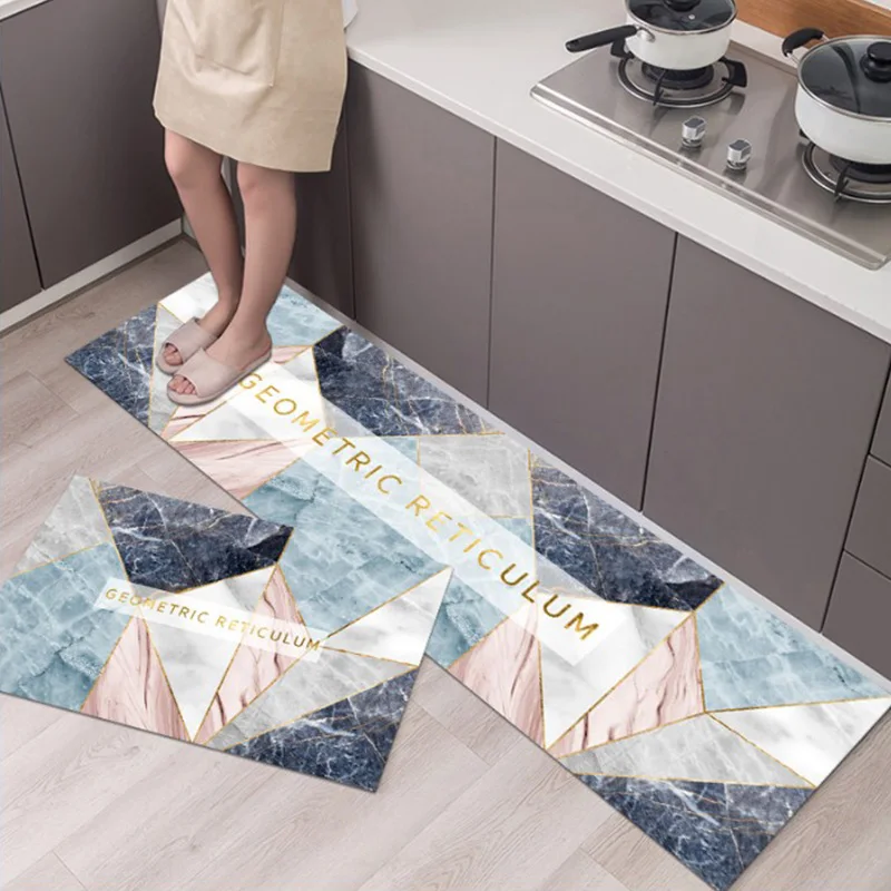 New 3D Printed Geometric Abstract Kitchen Mat Home Living Room Decoration Rugs Bedroom Bathroom Anti-Slip Floormat Washable Mats