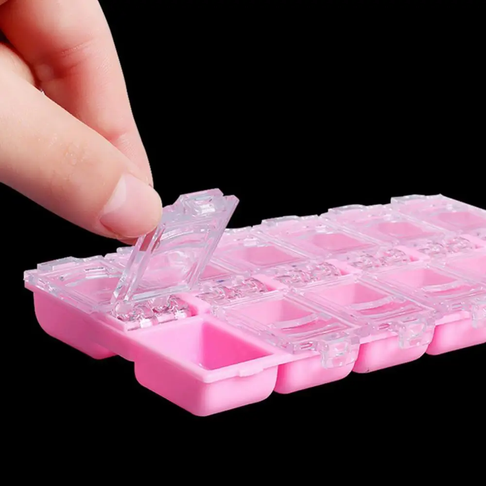 

12 Grids Clear Empty Nail Art Tips Beads Decor Jewelry Storage Box Holder Case Nail Art Equipment