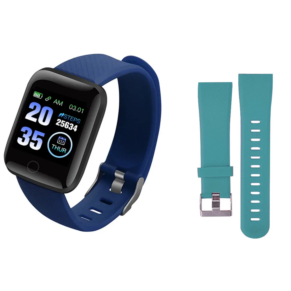 Blue Green band Rovtop D13 умные часы 116 плюс часы сердечного ритма Смарт-браслет спортивные часы Смарт-браслет умные часы Android - Цвет: Blue Green band