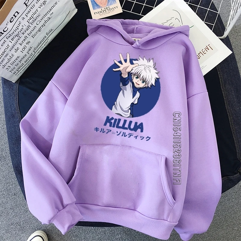 

Худи Killua Hunter X Hunter с принтом, цветной женский топ с капюшоном, свитшот с длинным рукавом, осенняя Повседневная Уличная одежда с капюшоном