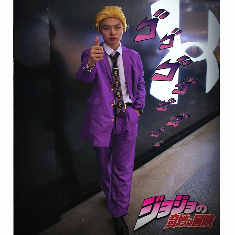 Аниме JOJO для невероятное приключение 4 Кира Yoshikage Косплэй костюм для Хэллоуин, 4 цвета