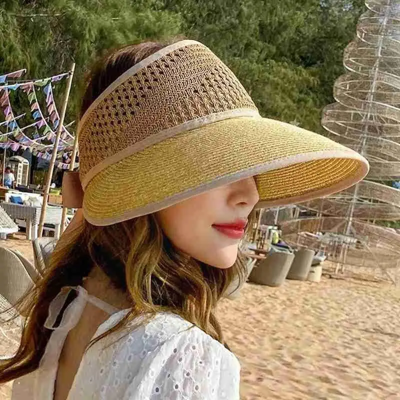 Складные новые летние Для женщин шляпа от солнца ведро Кепки бежевый Панама с