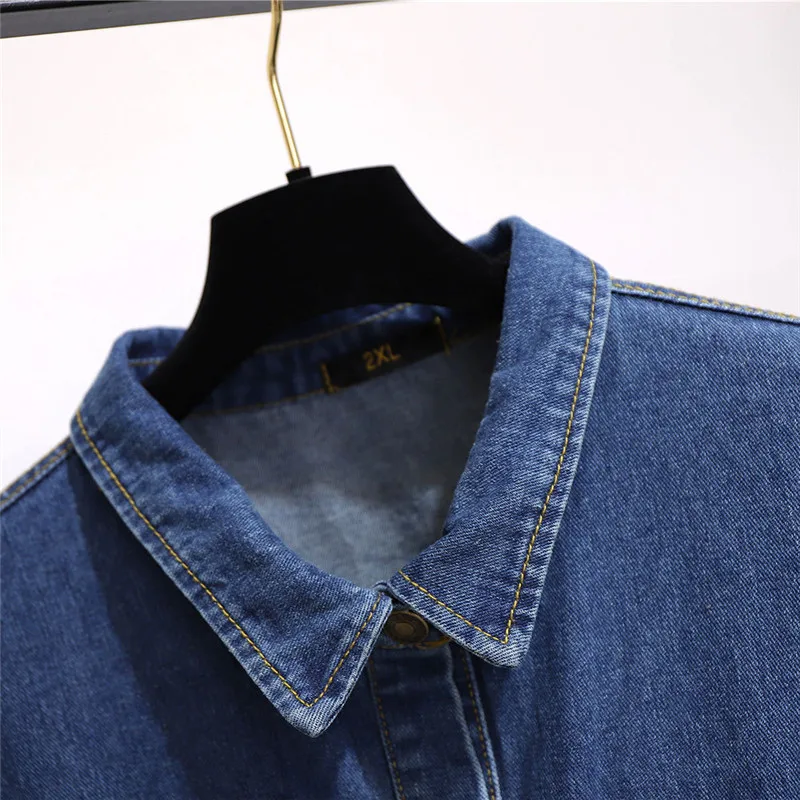 Женский джинсовый тренчкот с длинным рукавом длинная Джинсовая Верхняя одежда