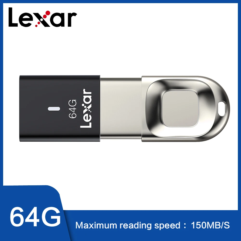 Lexar 32 ГБ 64 128 г USB3.0 U диск F35 Скорость чтения 150 МБ/с. металл отпечатков пальцев