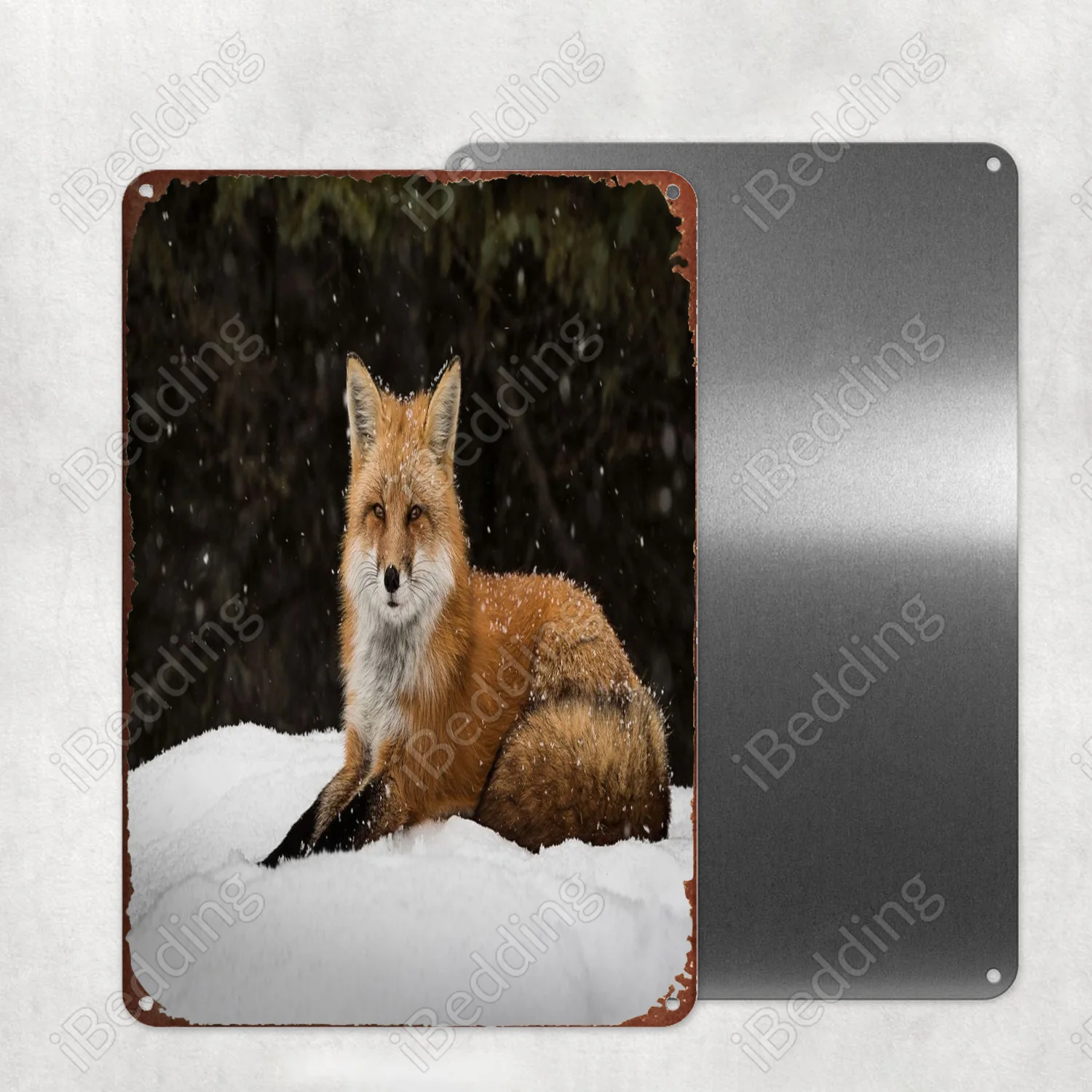 

Животное, лиса, металлическая фотография, панель, паб, клуб, Настенный декор, железная живопись, декоративная пластина 20x30 см