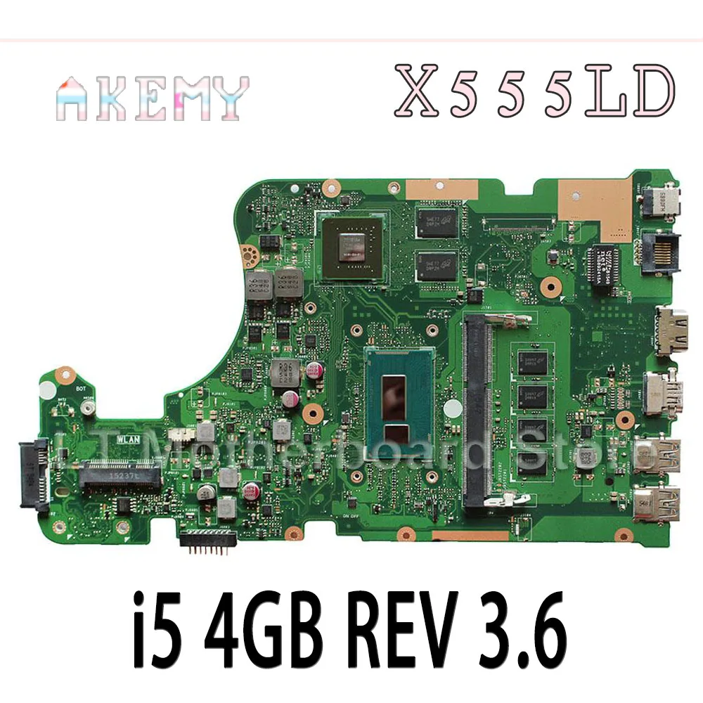 X555LD материнская плата i5 4 Гб REV 3 6 для For Asus X555LP X555L F555L K555L W591L ноутбука | Компьютеры и