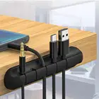 Органайзер для кабелей 5-в-1, силиконовый держатель для проводов и кабелей, для ТВ, ноутбука, компьютера, телефона