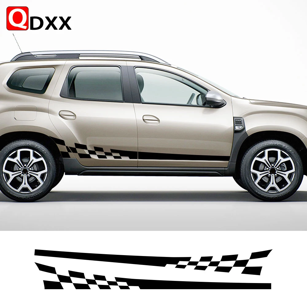 

For Dacia Duster 1.0 Tce Turbo GPL Logan Sandero Xplore Lodgy Auto Accessories 2PCS Car Door Side Stickers Vinyl Film Decal