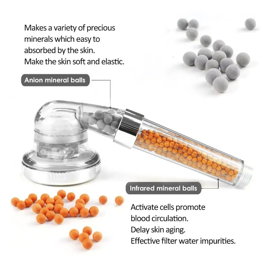 Дропшиппинг SPA Stone Dream Tri Function Handheld Lonic Filter Bead Регулируемая насадка для душа под