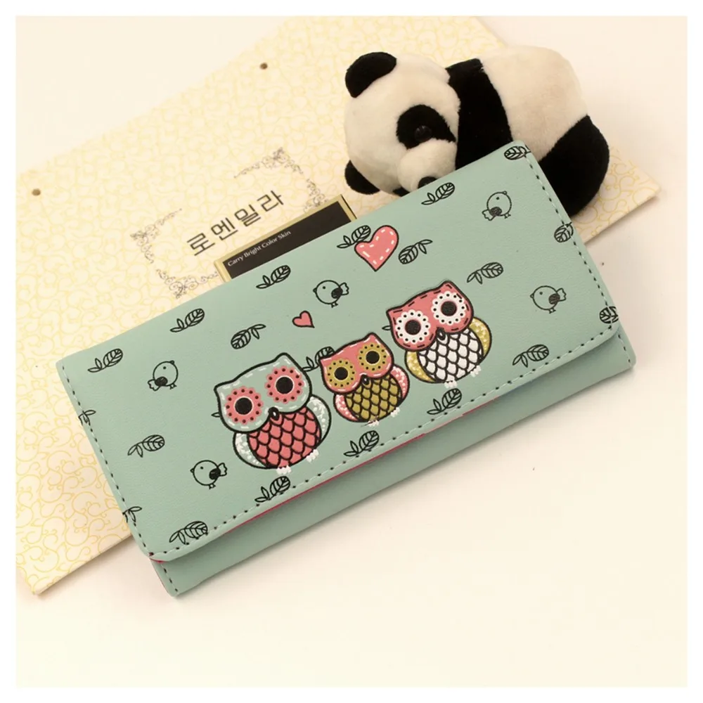 Женский кошелек из искусственной кожи с рисунком на застежке 20 # | Багаж и сумки