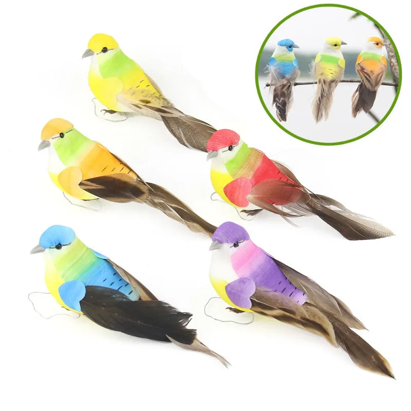

4 шт./компл. имитация пера модели птиц искусственный пенопласт животные Свадебные украшения для домашнего сада ремесло миниатюрное украшен...