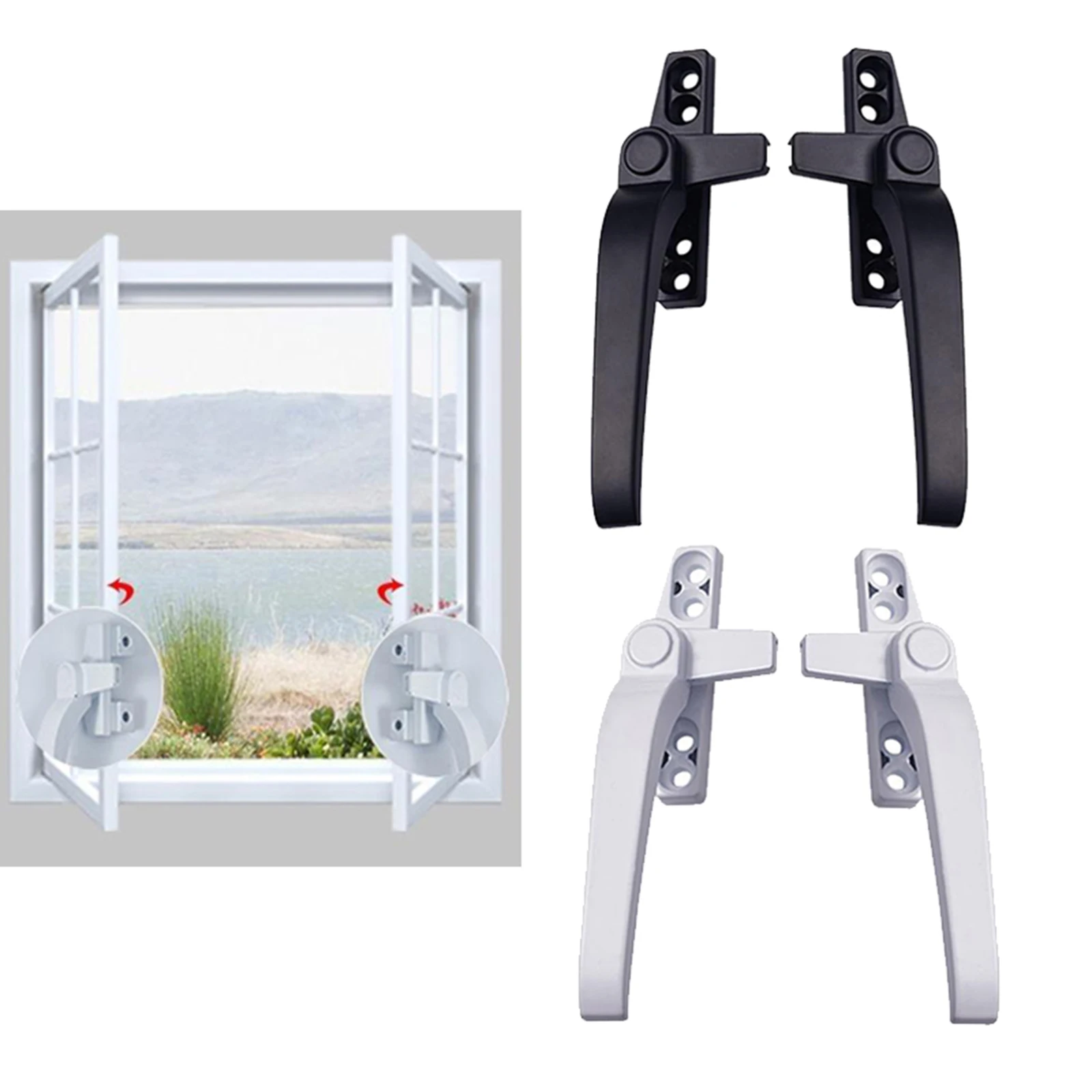 

Window Handle Universal Aluminium Alloy Door Windows Handle Right/Left Handle