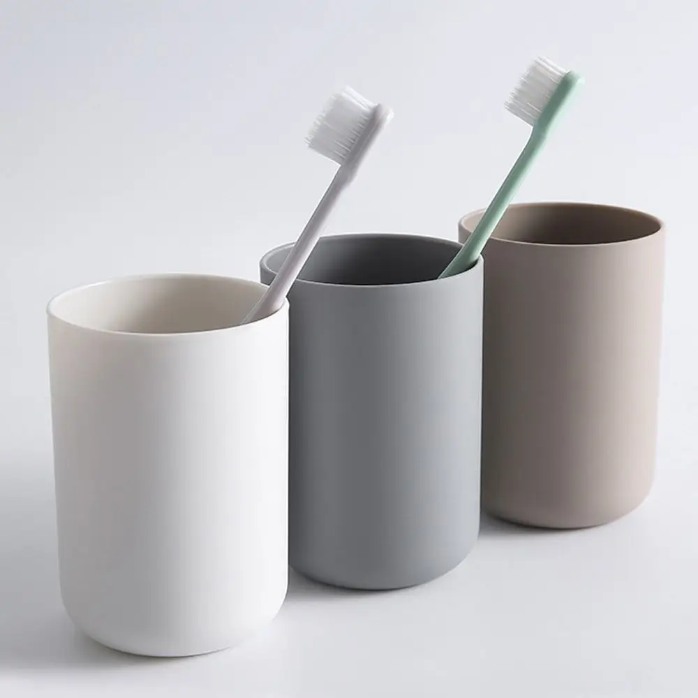 

Bathroom Tooth Toothbrushing Cup Plastic Solid Color Mouthwash Cup Bathroom Cup Water Mug Home Toothbrushing Holder Cup