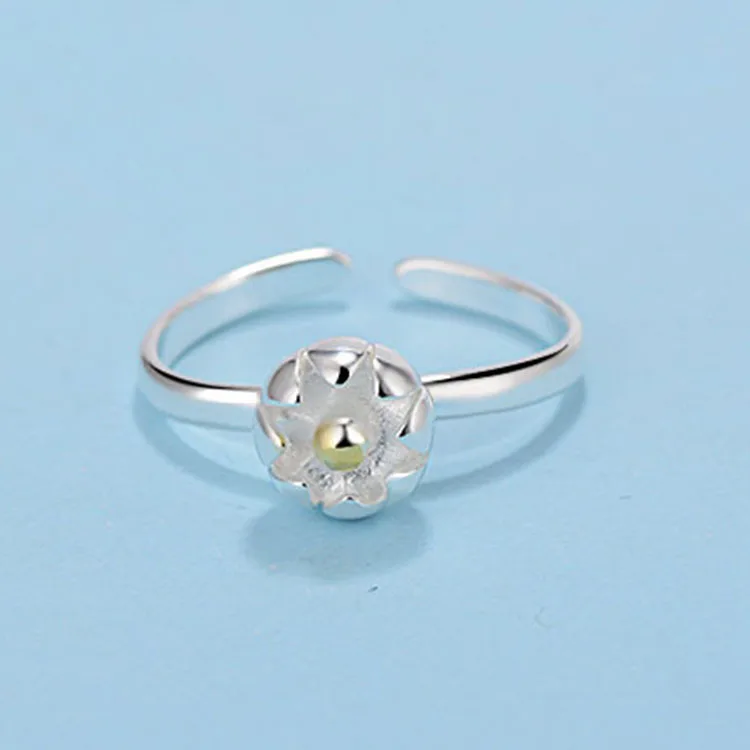 Простое корейское модное регулируемое кольцо с цветком качественные ювелирные