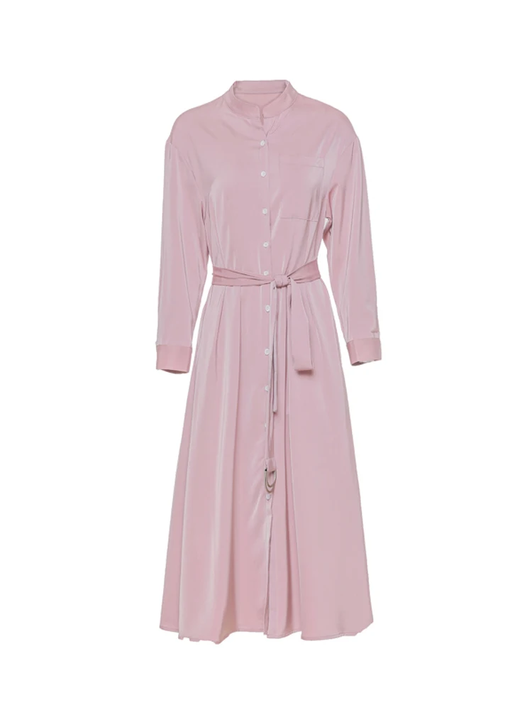 Женское Повседневное платье рубашка длинное свободного кроя однотонный