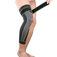 ship from elasticity long knee protector brace leg sleeve calf knee support brace protector leg warm sports kneepads