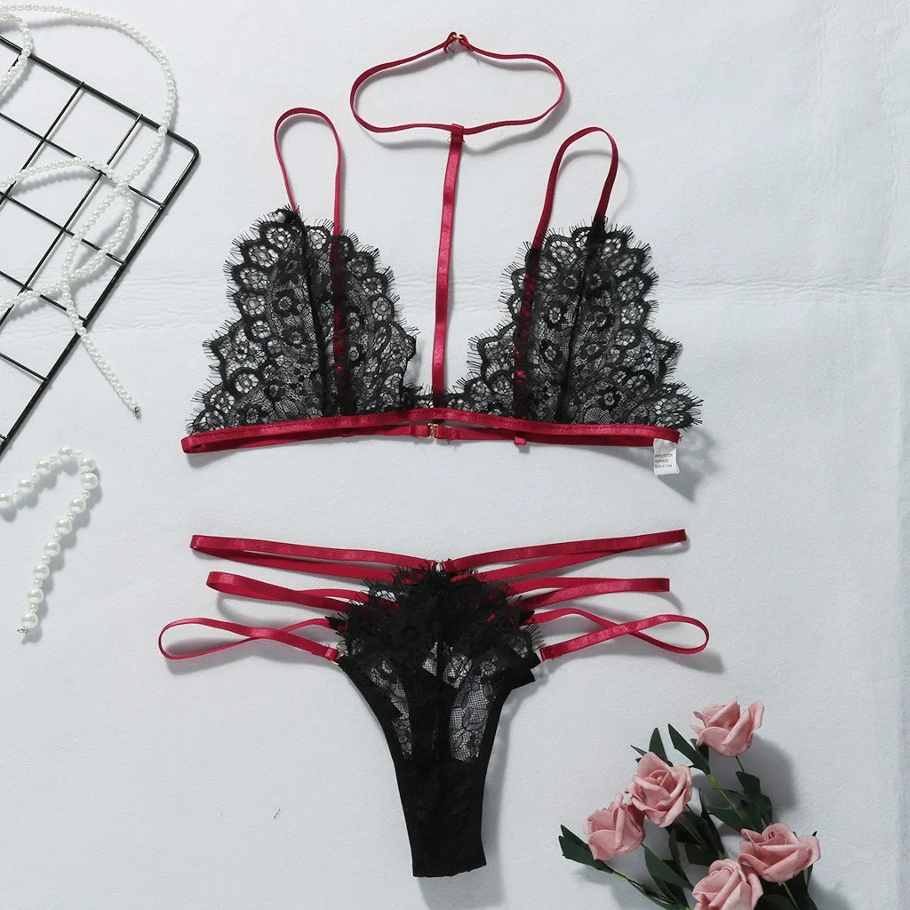 Женского нижнего белья Комлект женской моды размера плюс бюстгальтер кружевной