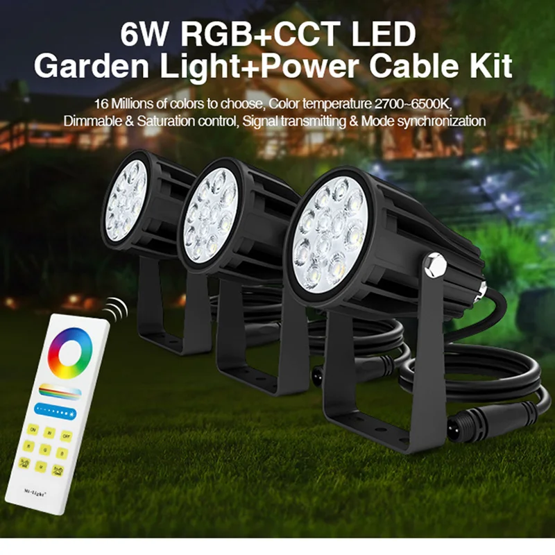 Miboxer FUTC08A 6 Вт RGB + CCT светодиодный садовый светильник DC24V 65 Светодиодный источник