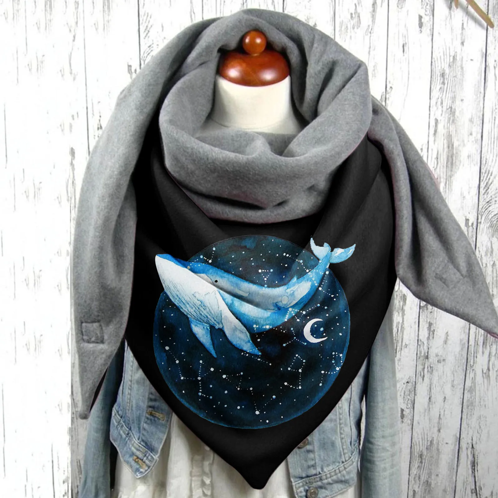 

Женский модный Шарф с мультяшным принтом, мягкая накидка на пуговицах, повседневные зимние теплые шарфы, шали для женщин, женские шали