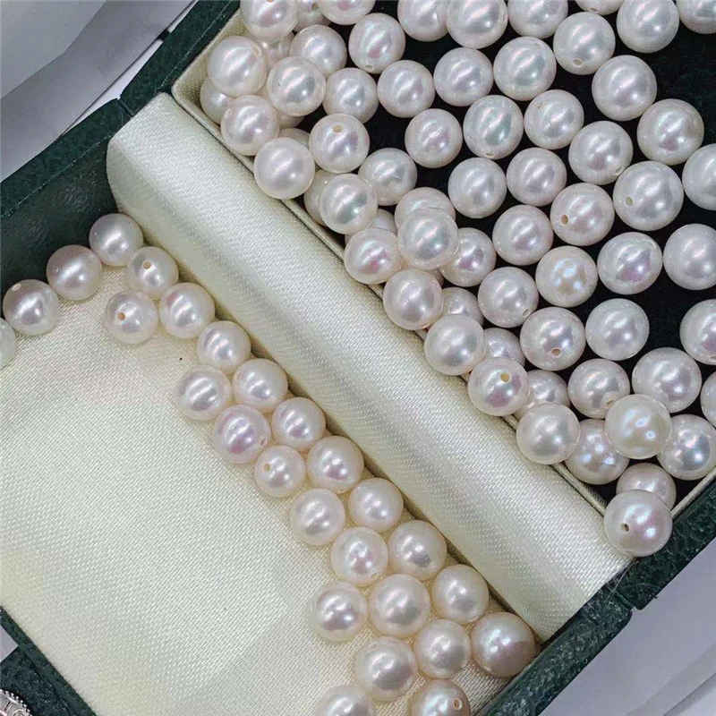 Серьги женские круглые с пресноводным жемчугом 2 пары/партия 5 А