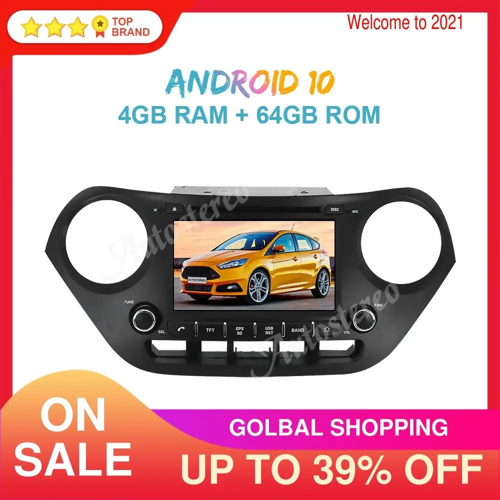 

Android 10 4GB+64GB Px6 Car GPS Navigation Radio For Hyundai I10 I-10 2013+ Auto Stereo Multimedia Radio Recorder Head Unit ISP