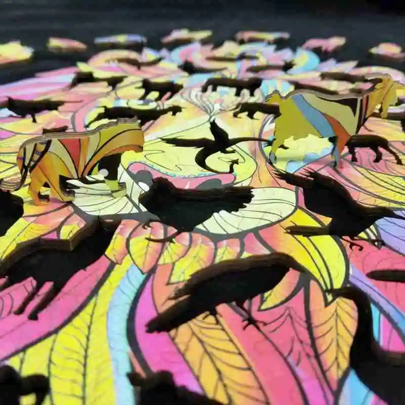 

Wooden Cartoon cat Design Adult Kids Toy Home Decor Pieces Jigsaw Puzzle Gift T9P3