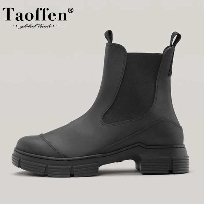 

Taoffen/женские ботильоны; Коллекция 2022 года; Модная зимняя водонепроницаемая обувь для женщин; Теплые короткие ботинки; Офисная Женская обувь;...