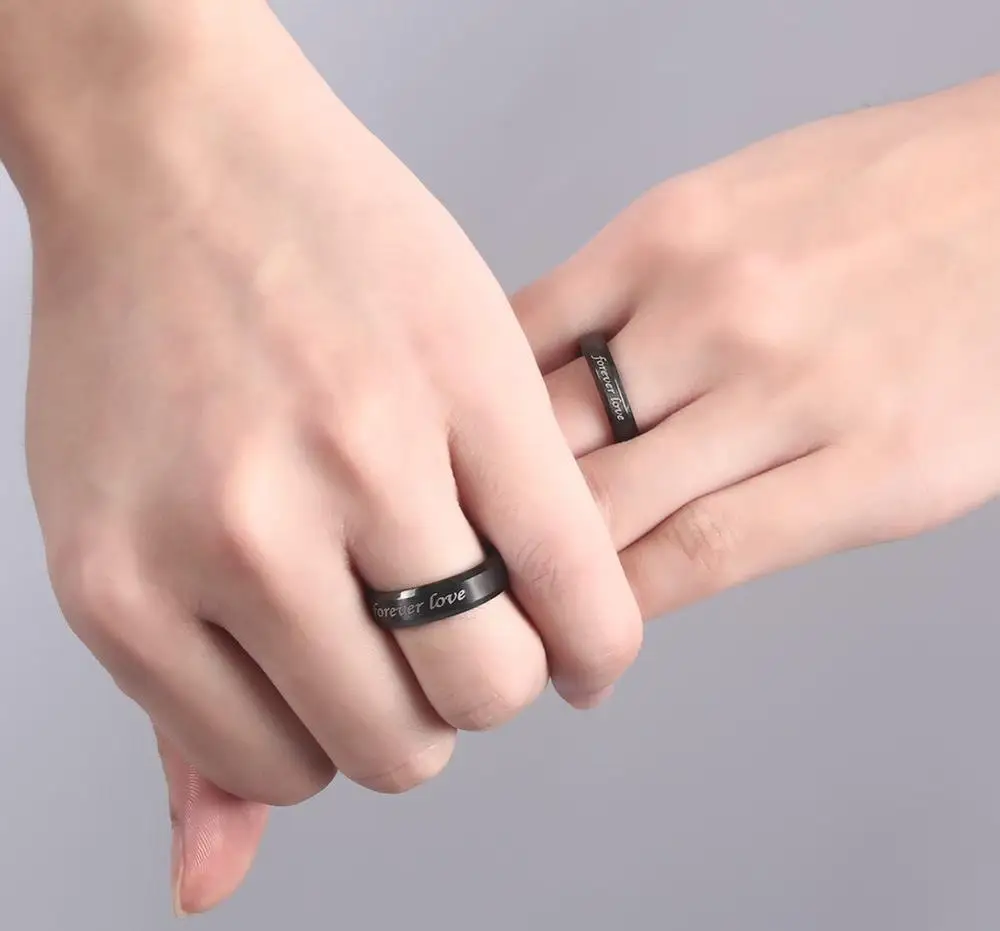 Персонализированное имя кольцо Пара Кольца для влюбленных обещания кольца