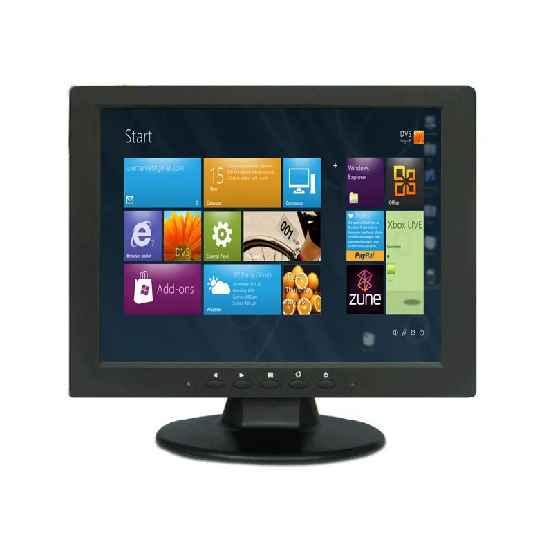 ZHIXIANDA 10.4 Inch Industrial LCD Monitor 800x600 Resolution Built-In Speaker Resistive Touch Screen Display