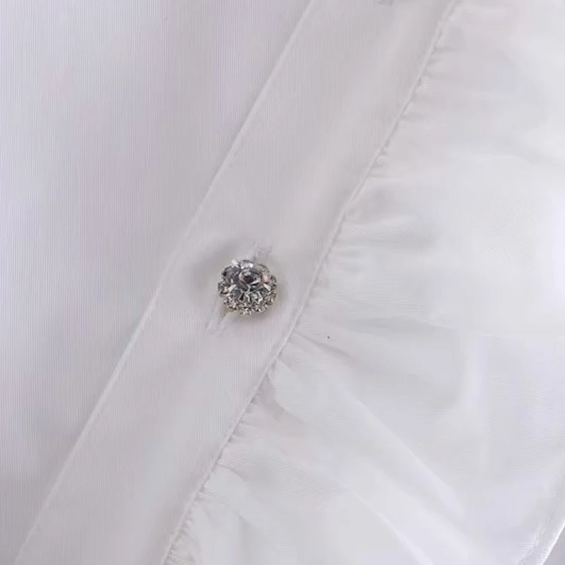 GOPLUS женская рубашка с оборками белая блузка Женские топы и блузки Roupa Blusa Feminina Dames