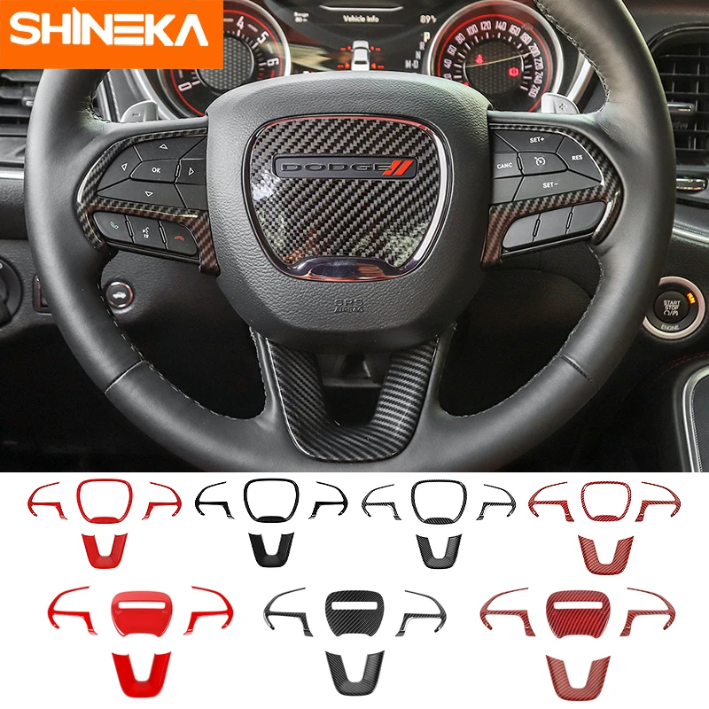 Автомобильные наклейки для Dodge Challenger 2015 + декоративная накладка на рулевое колесо