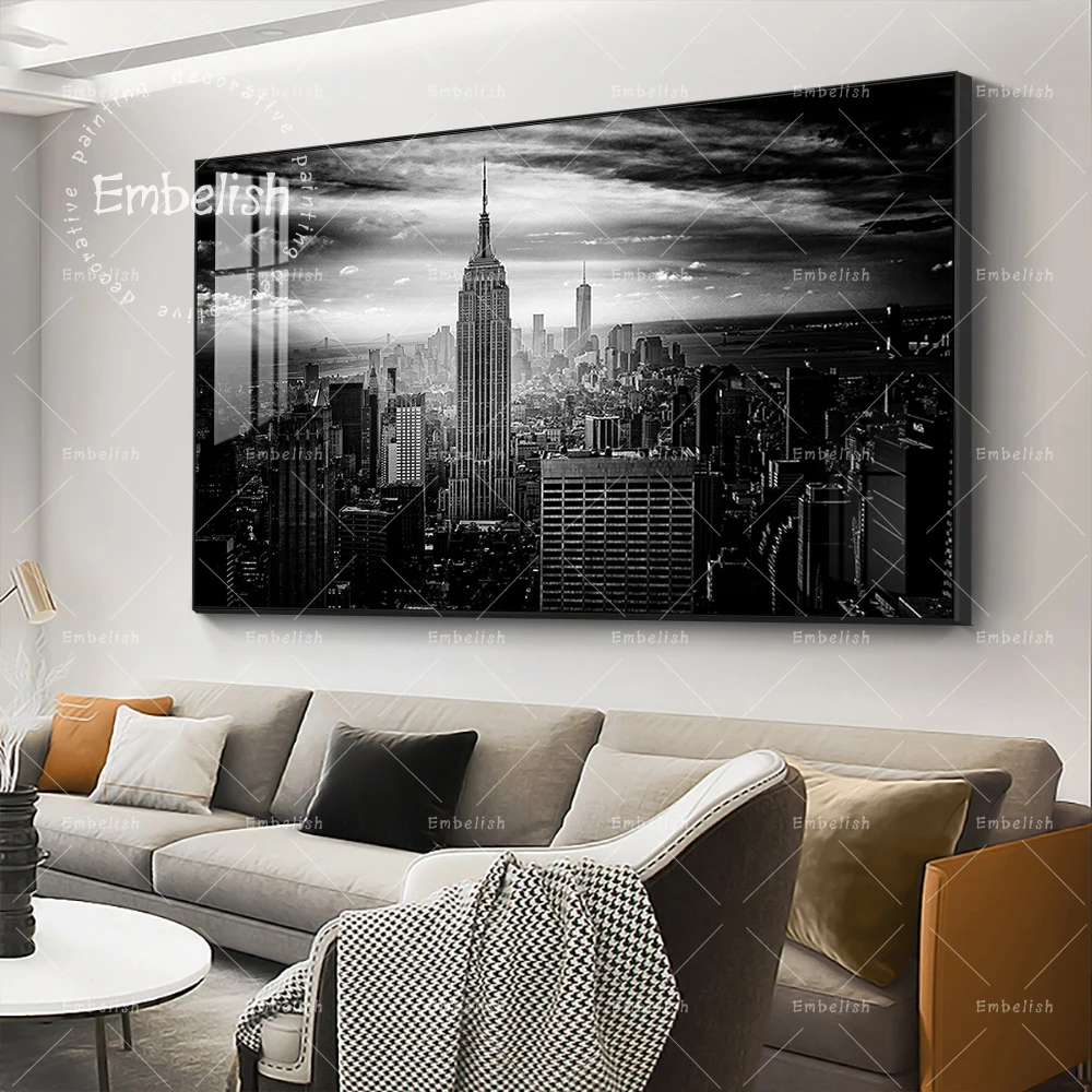 

1 Pieces Black And White New York City Landscape Modern Home Decor Pictures For Living Room Posters HD Print Canvas Paintings