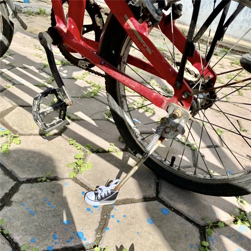 1PC Motorcycle Stand Cute Mini Canvas Shoes Side Stand Bicycle Kickstand Stand Pad Funny Foot Cover Support