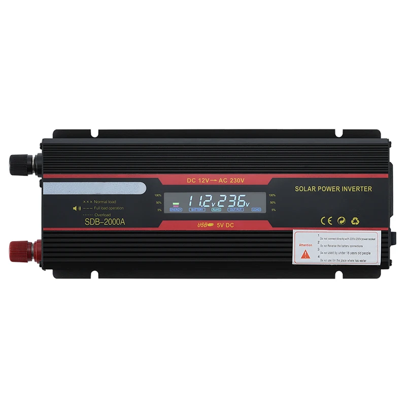 Home 10 Inversor de Carro Inversor de Potência Conversor de Tensão Inversor + Display 12v a 220v Máxima Transformador Lcd 12v 220v 6000w – 4000