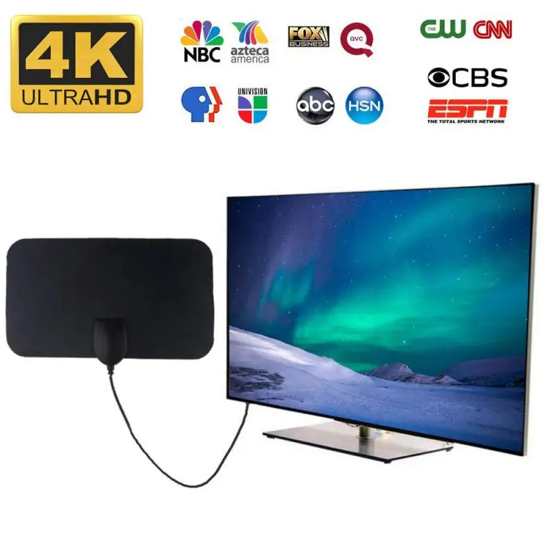 Антенна на ТВ 5000 миль 4K для помещений цифровая антенна усиленная HDTV DVB-T2 Freeview Isdb-tb