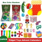 Игрушки-фиджеты на 24 дня, Рождественский набор с Адвент-календарем, игрушки для снятия стресса, игрушки для снятия стресса, подарок для детей на Рождество глухая коробка