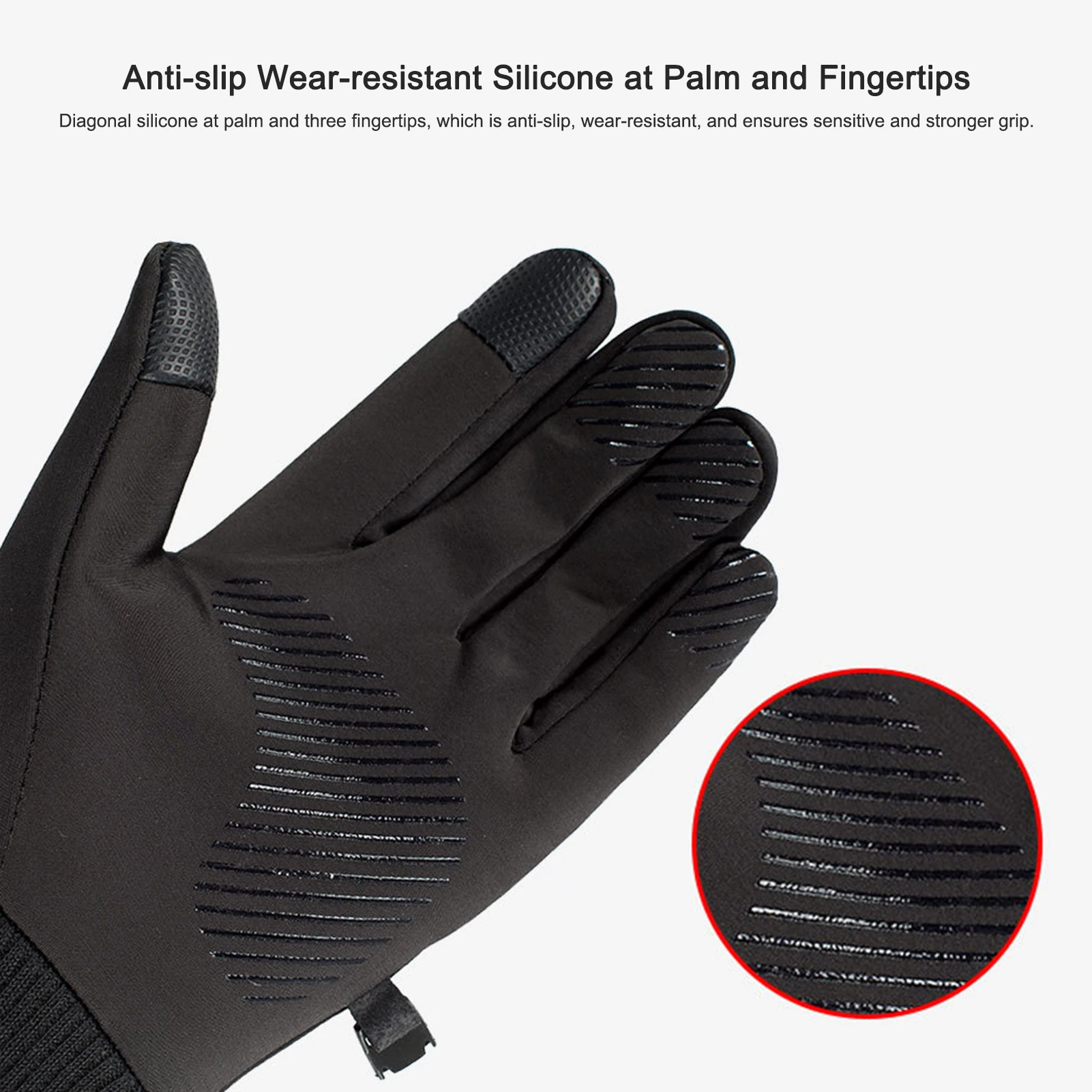 Зимние теплые перчатки флисовые ветрозащитные водонепроницаемые спортивные для