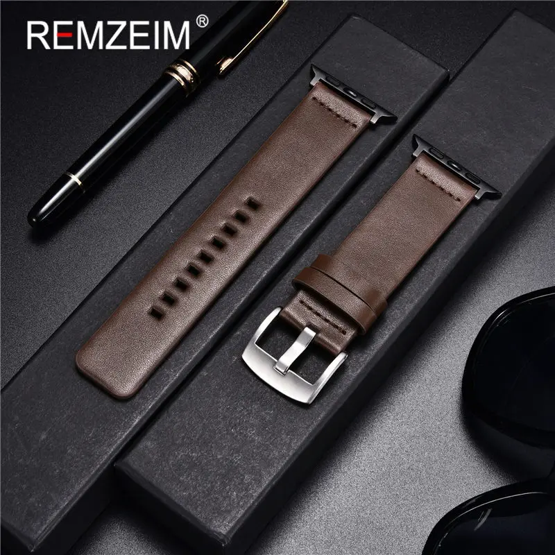 

Leather Strap For Apple Watch Band 45mm 44mm 40mm 42mm 38mm Series 7 6 5 4 3 2 iwatch Bracelet Watchband Watch Accessories