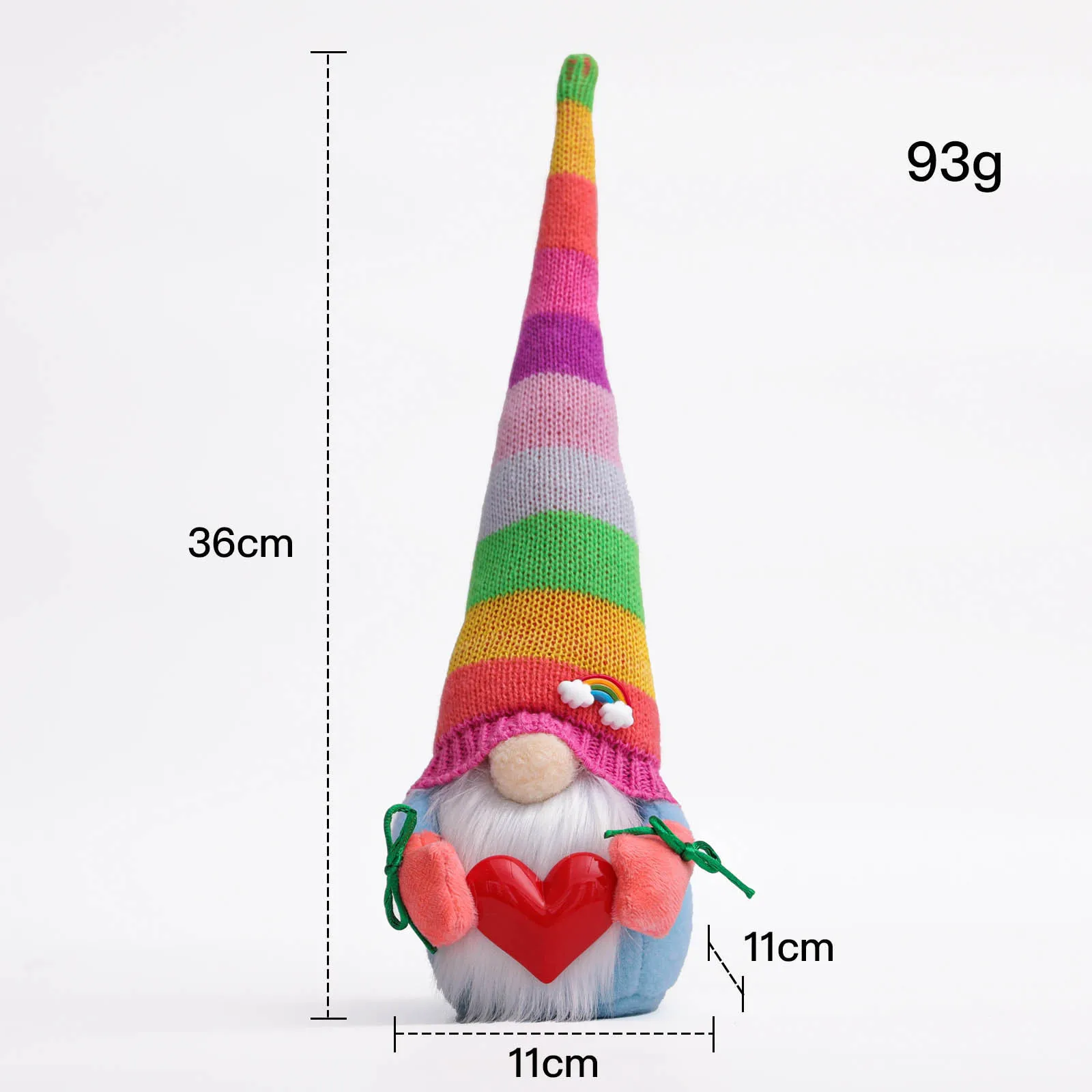 1pc Christmas Rainbow Gnome Faceless Plush Doll Scandinavian Tomte Nisse Pride Nordic Home Decor Colorful Dwarf for Kids - купить по