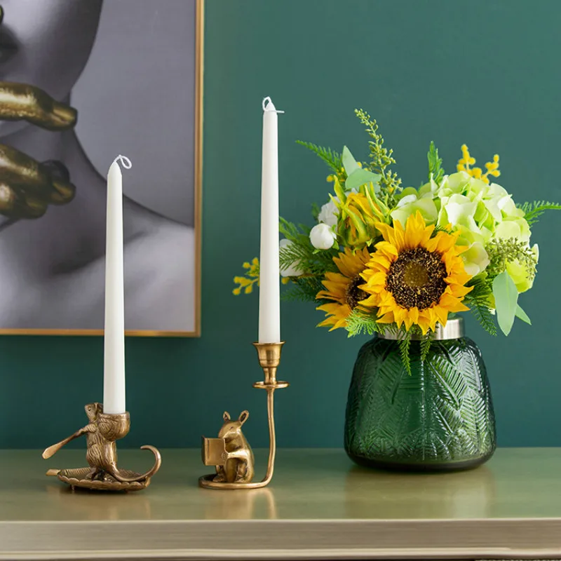 Винтажные металлические подсвечники золотой Простой Романтический винтажный