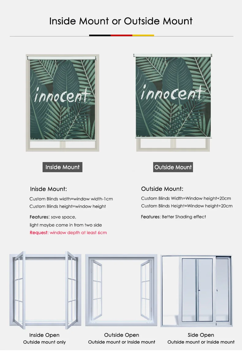 Модные цифровые моторизованные жалюзи с рисунком дерева и животных Мультяшные