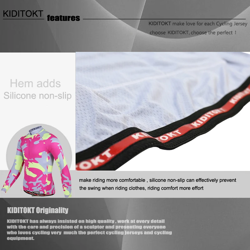 

KIDITOKT 100% Polyester Cycling Bicycle Clothing Long Sleeve Autumn Breathable Cycling Jerseys Autumn MTB Bike Cycling Clothes