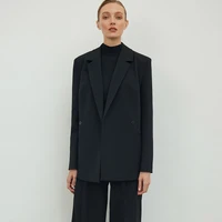 mkyn office female double breasted jacket vintage coat long sleeve women outerwear stylish suit