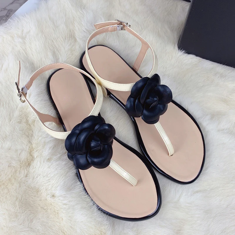 Пляжные сандалии женская летняя обувь на плоской подошве с открытым носком Sandalias