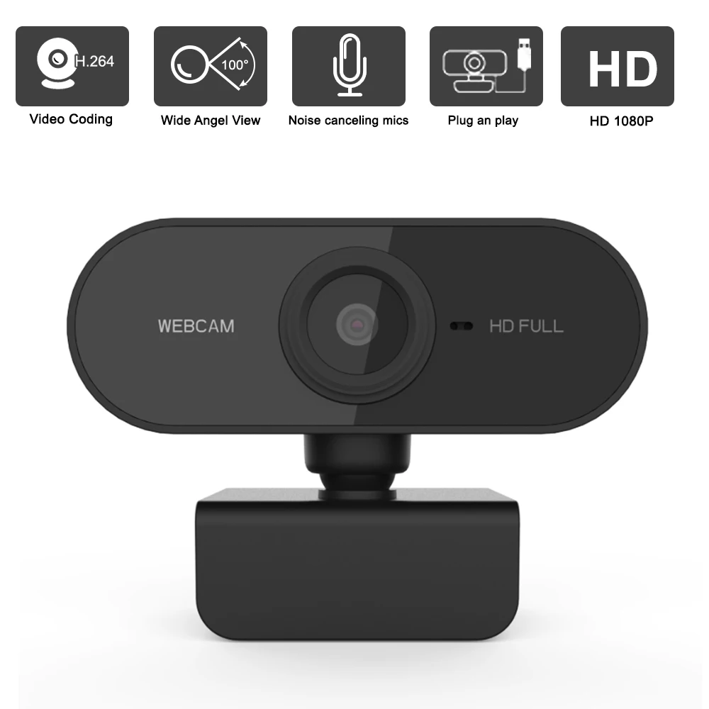 Веб камера HD 1080P мини для компьютера ПК веб с микрофоном вращающиеся камеры