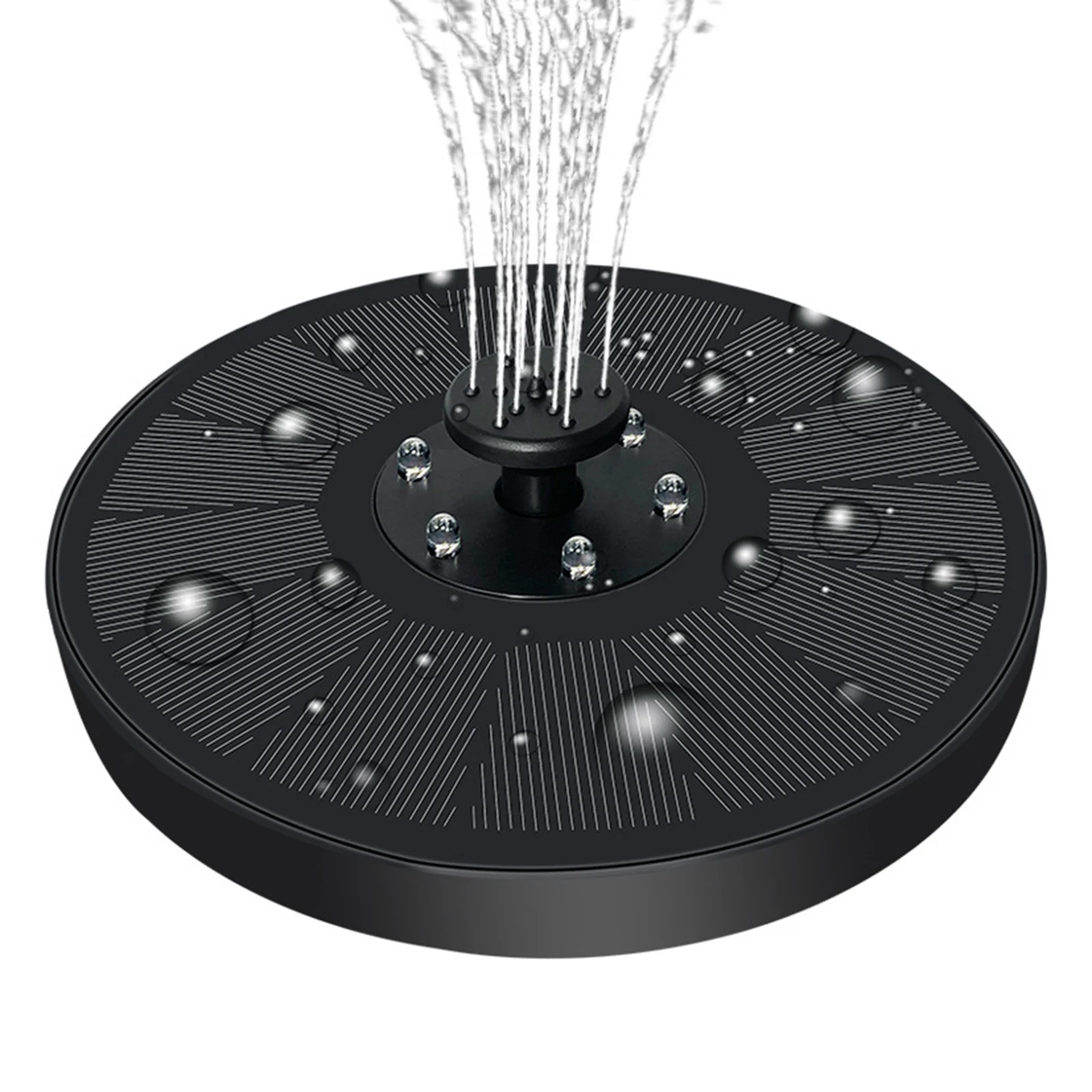 

6.3in Solar Floating Fountain with 900mAh Battery Backup Solar Powered Water Pump for Bird Bath Outdoor Pool Fish Tank 7 Nozzles