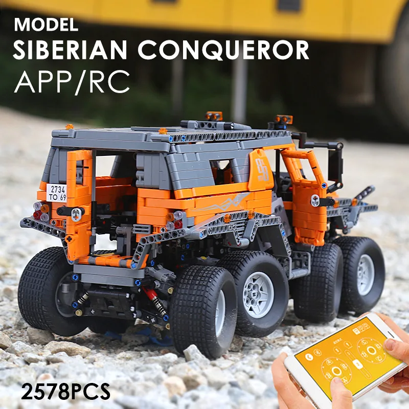 Mould King App Control Car Model The Avtoros Shaman 8x8 Off-road Vehicle MOC 5360 Building Blocks Bricks Kids Christmas Toys | Игрушки и
