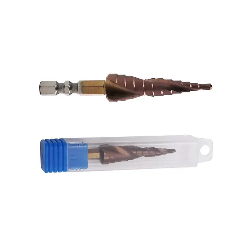 

Hot Sale Hex Handle Cobalt Step Drill Bit Stainless Steel Metal Hole Opener Drill Double Blade Pagoda Drill 3-13 Plastic Box